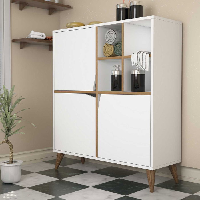 Hanah Home Pulse Armario Multiusos Blanco y Nogal
